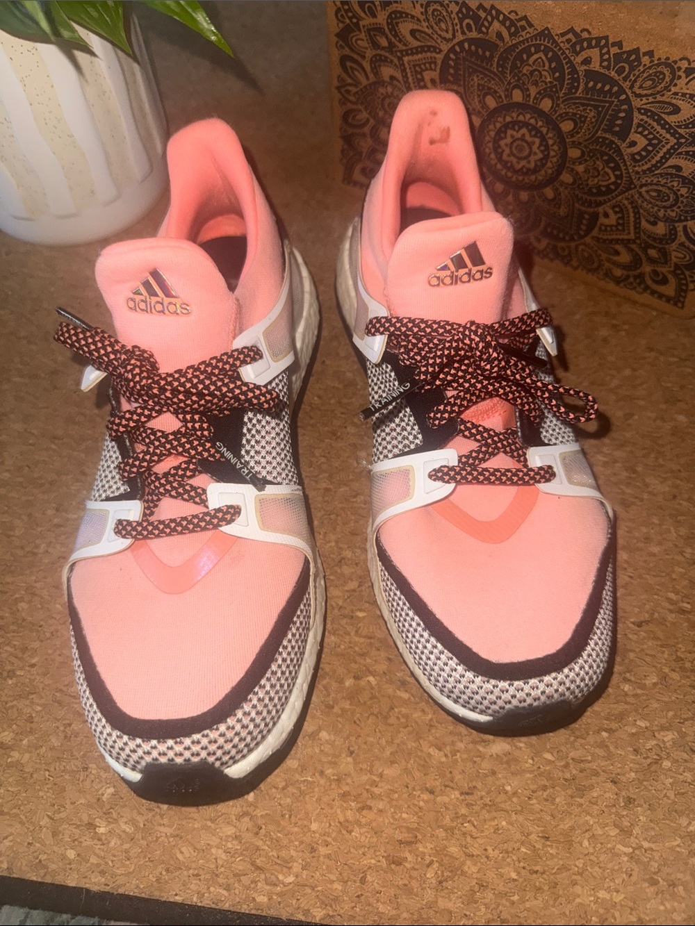 adidas Pink and Black Athletic Sneakers with White Midsole